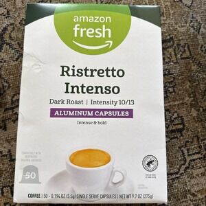 Amazon Fresh Ristretto Intenso Nespresso Original Capsules 50 Count – Sealed